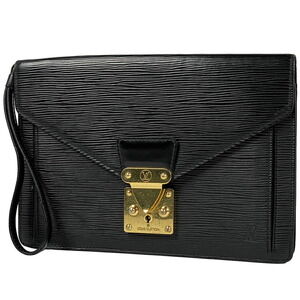 Louis Vuitton Dragonne Pochette Business Handbag Epi Noir Black